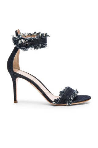 Gianvito Rossi Denim Portofino 85 Heels in Denim | FWRD 