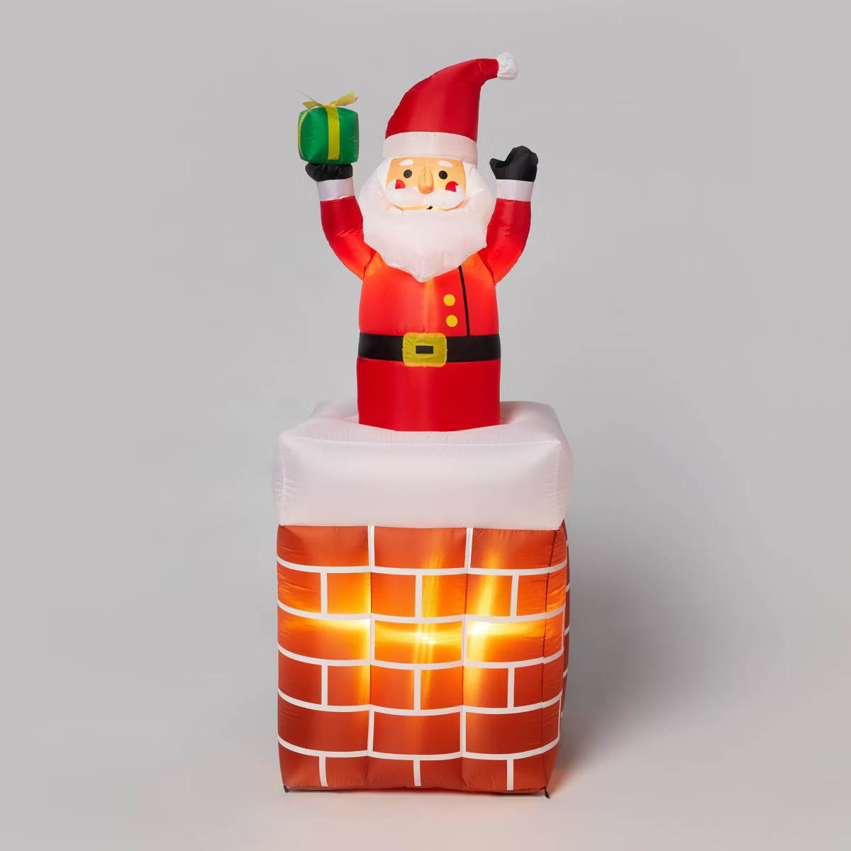 6' LED Animated Santa in Chimney Christmas Inflatable Decoration Red - Wondershop™: Festive Yar... | Target