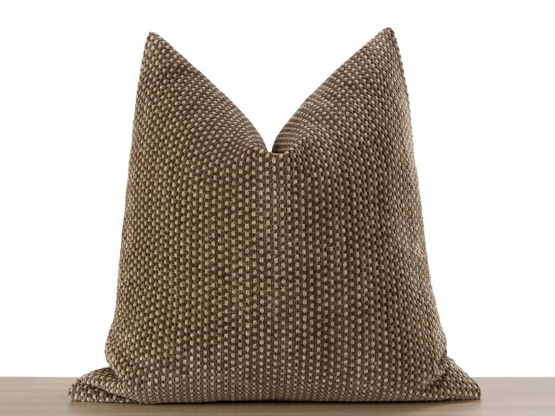 Brown Spotted Pillow Cover Textured Brown and Beige Boho - Etsy | Etsy (US)