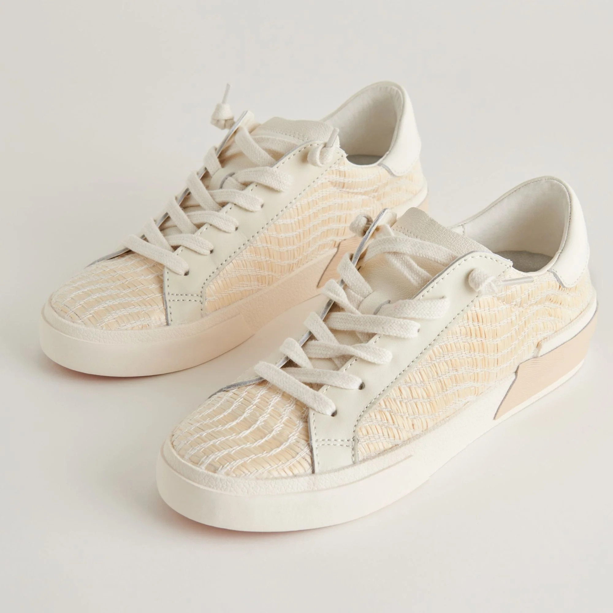 Zina Sneakers Bone Raffia | Shop Simon