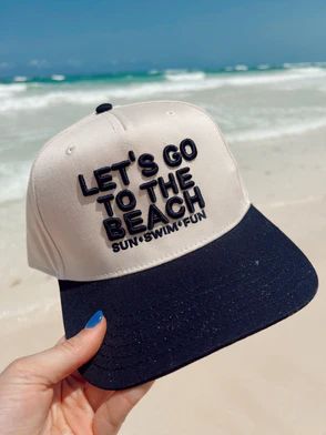 Let's Go To The Beach - Navy Vintage Trucker Hat | KenzKustomz