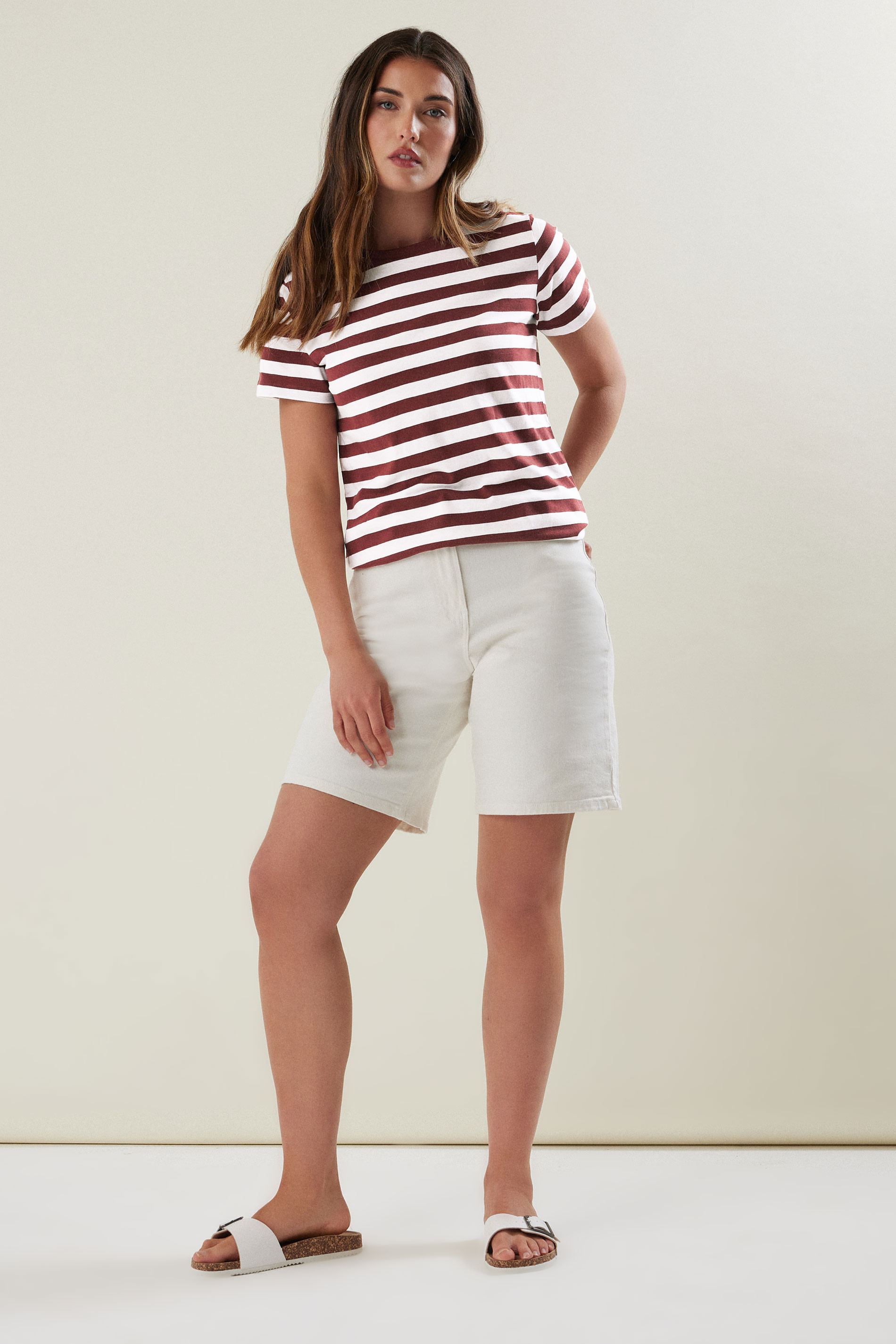 LTS Tall Burgundy Red Striped T-shirt | Long Tall Sally