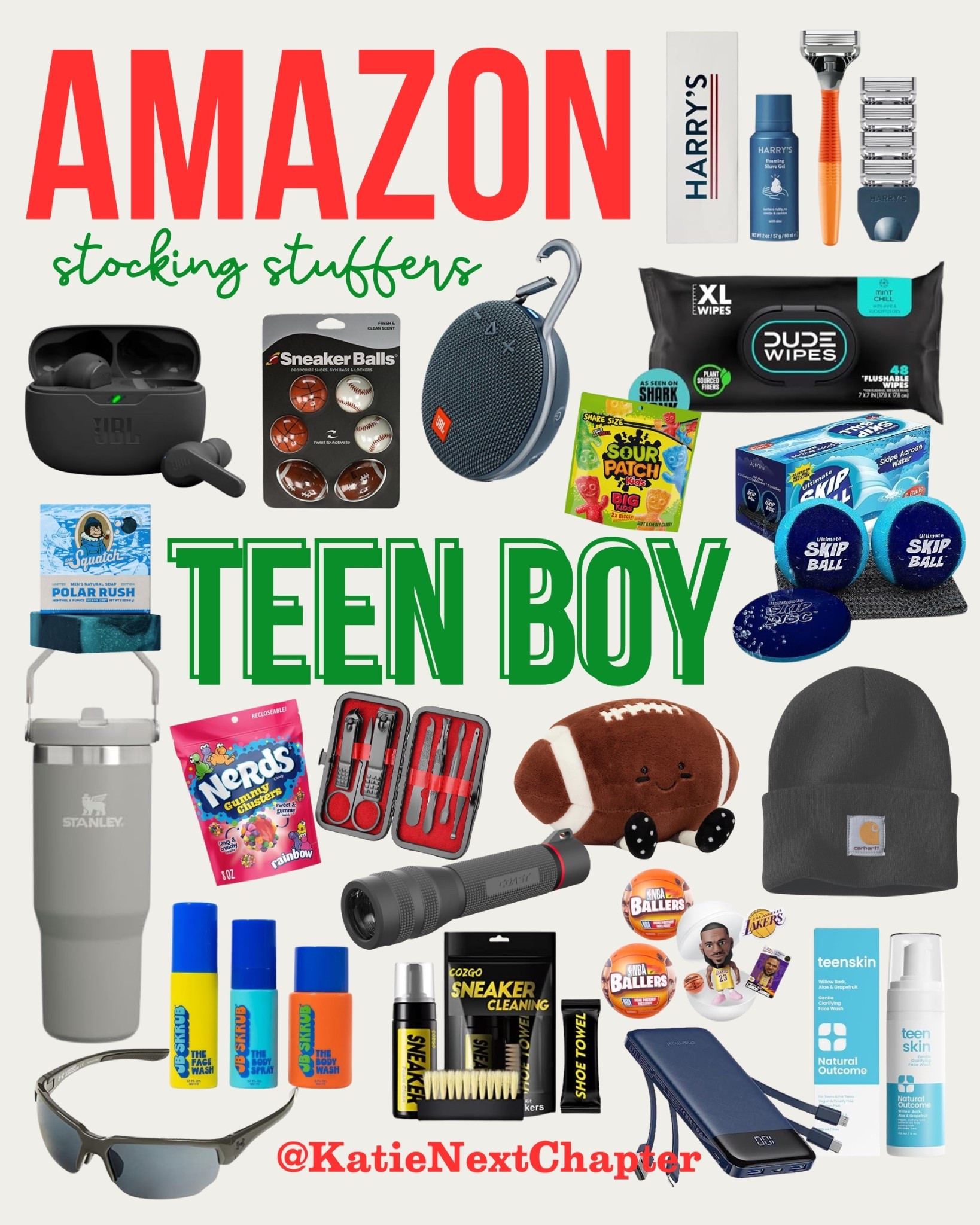 Teen boy stocking stuffers they’ll actually get excited about 🎁💥
All from Amazon + all teen-approved at my house!
From gadgets and gear to candy, grooming, and the must-have sneaker cleaners — everything is linked for easy shopping.

Follow my LTK for more gift guides!
#AmazonFinds #StockingStuffers #TeenBoyGiftIdeas #GiftGuide #AmazonGifts #KatieNextChapter 

#LTKGiftGuide #LTKHoliday #LTKCyberWeek