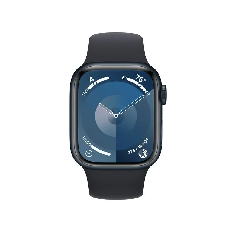 Apple Watch Series 9 With Blood Oxygen. GPS 41mm Midnight Aluminum Case with Midnight Sport Band ... | Walmart (US)