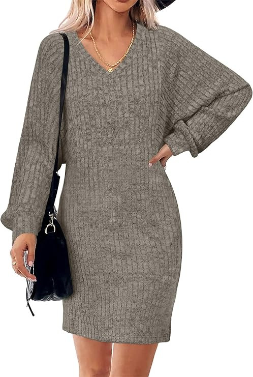 Grace's Secret Womens Ribbed Knit Sweater Dress Long Sleeve Casual Fall Winter Dresses 2025 | Amazon (US)