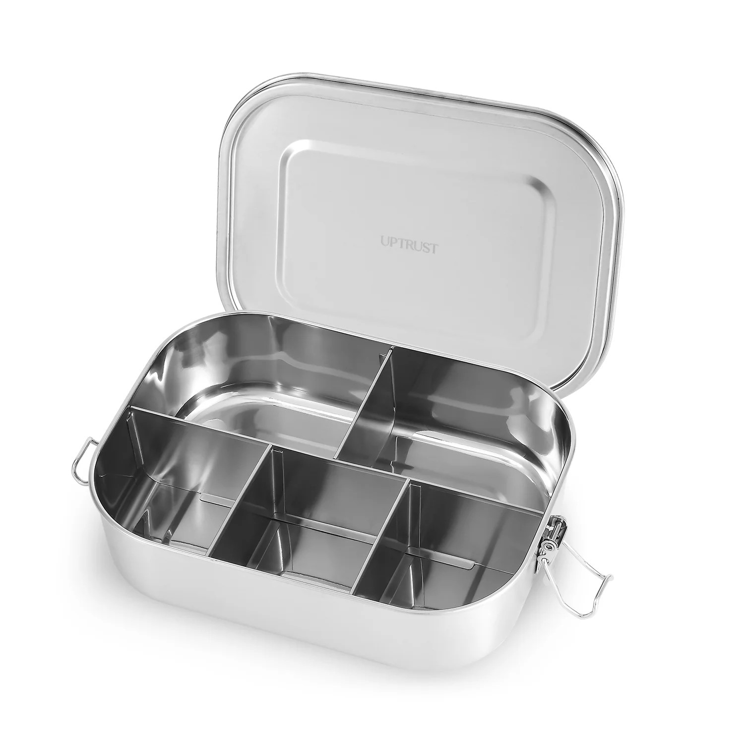 UPTRUST Stainless Steel Bento Lunch Food Box Container, 5-Compartment Large 1400ML Metal Bento Lu... | Walmart (US)