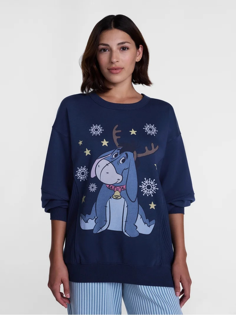 Winnie The Pooh Women's Eeyore Graphic Sleep Top with Long Sleeves, Sizes XS-3XL | Walmart (US)