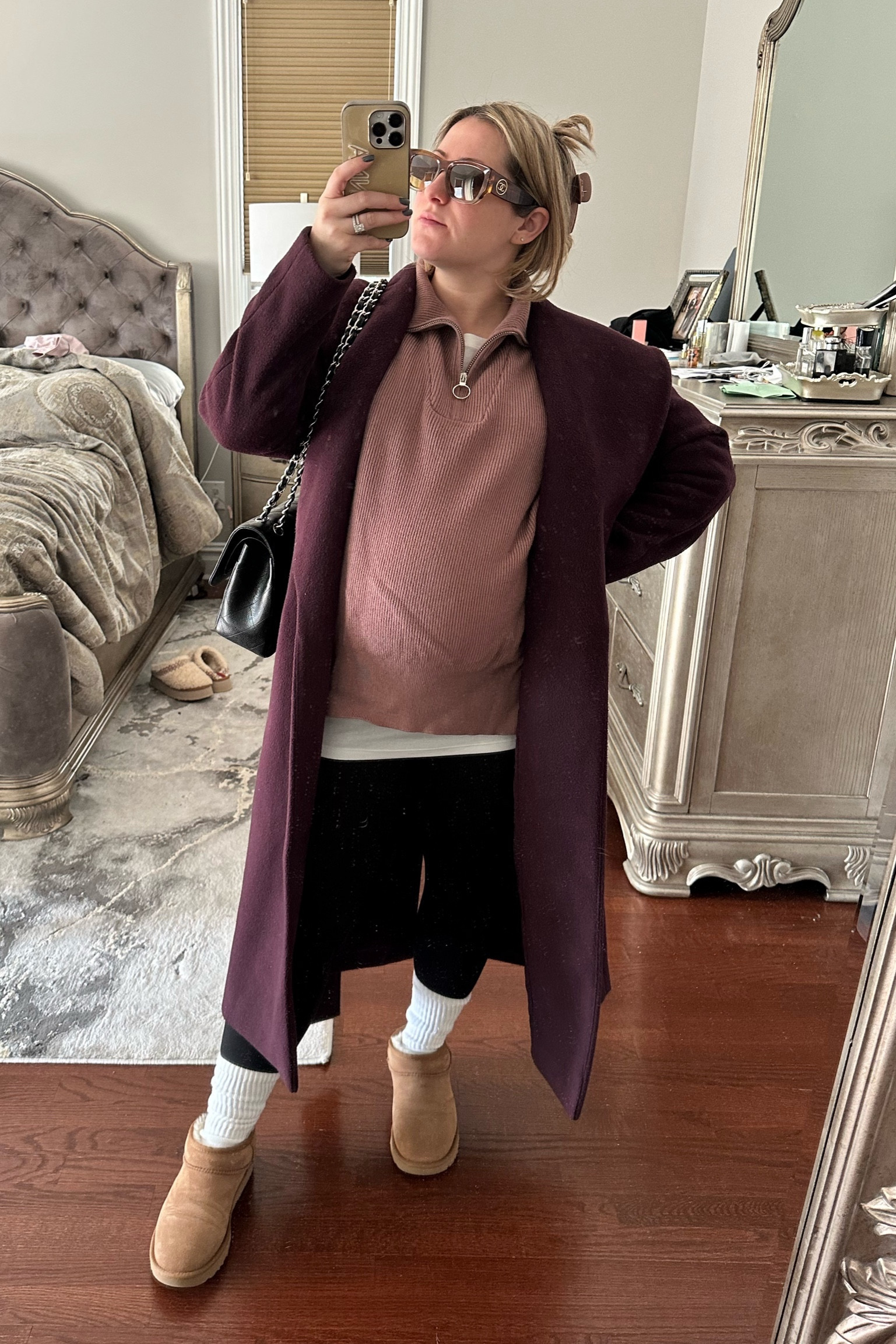 Loungewear outfit of the day for errands  & post holiday cleaning (sweater from last season and size small, still fits fine with leggings with a bump)

#LTKbump #LTKsalealert #LTKfindsunder50