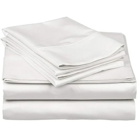Pure Egyptian Twin Size Cotton Bed Sheets Set (Twin Size 1000 Thread Count) White Bedding and Pillow | Walmart (US)