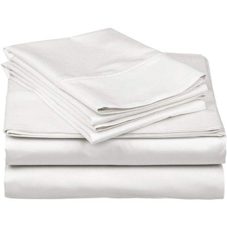 Pure Egyptian Twin Size Cotton Bed Sheets Set (Twin Size 1000 Thread Count) White Bedding and Pillow | Walmart (US)