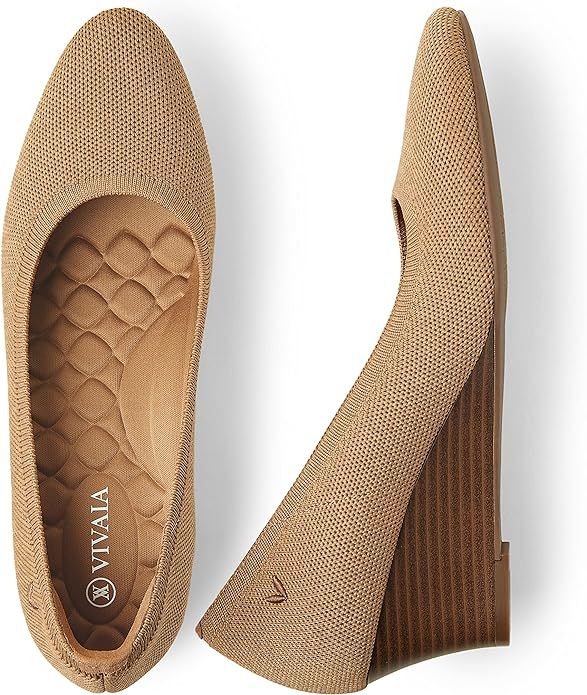 VIVAIA Tamia Wedge Women's Round Toe Wedge Pumps Shoes Comfortable Wedge Heels for Dressy Women P... | Amazon (US)