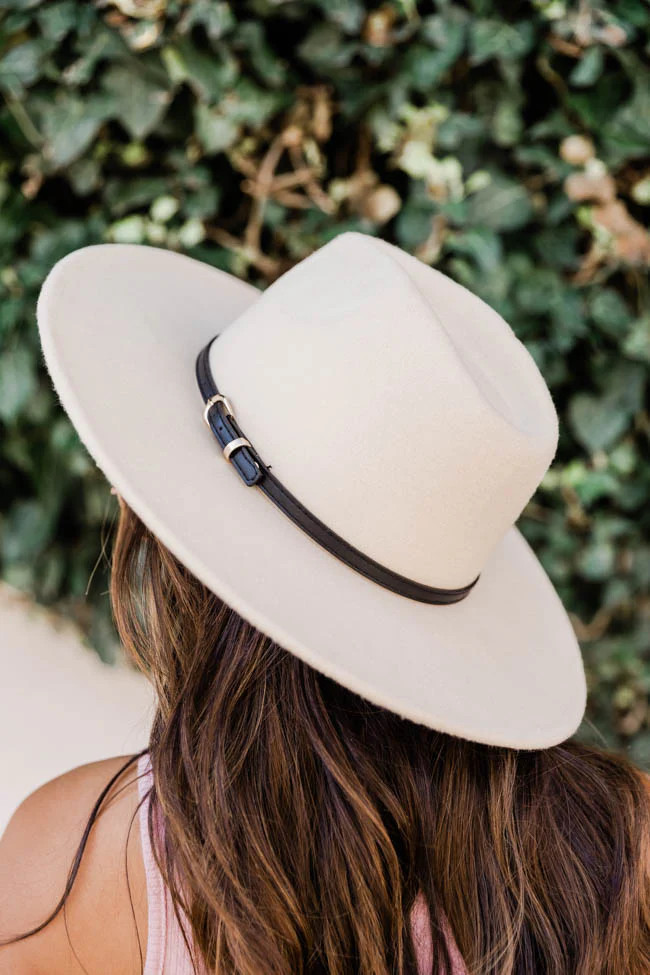 A Familiar Song Beige Wide Brim Fedora Hat | The Pink Lily Boutique