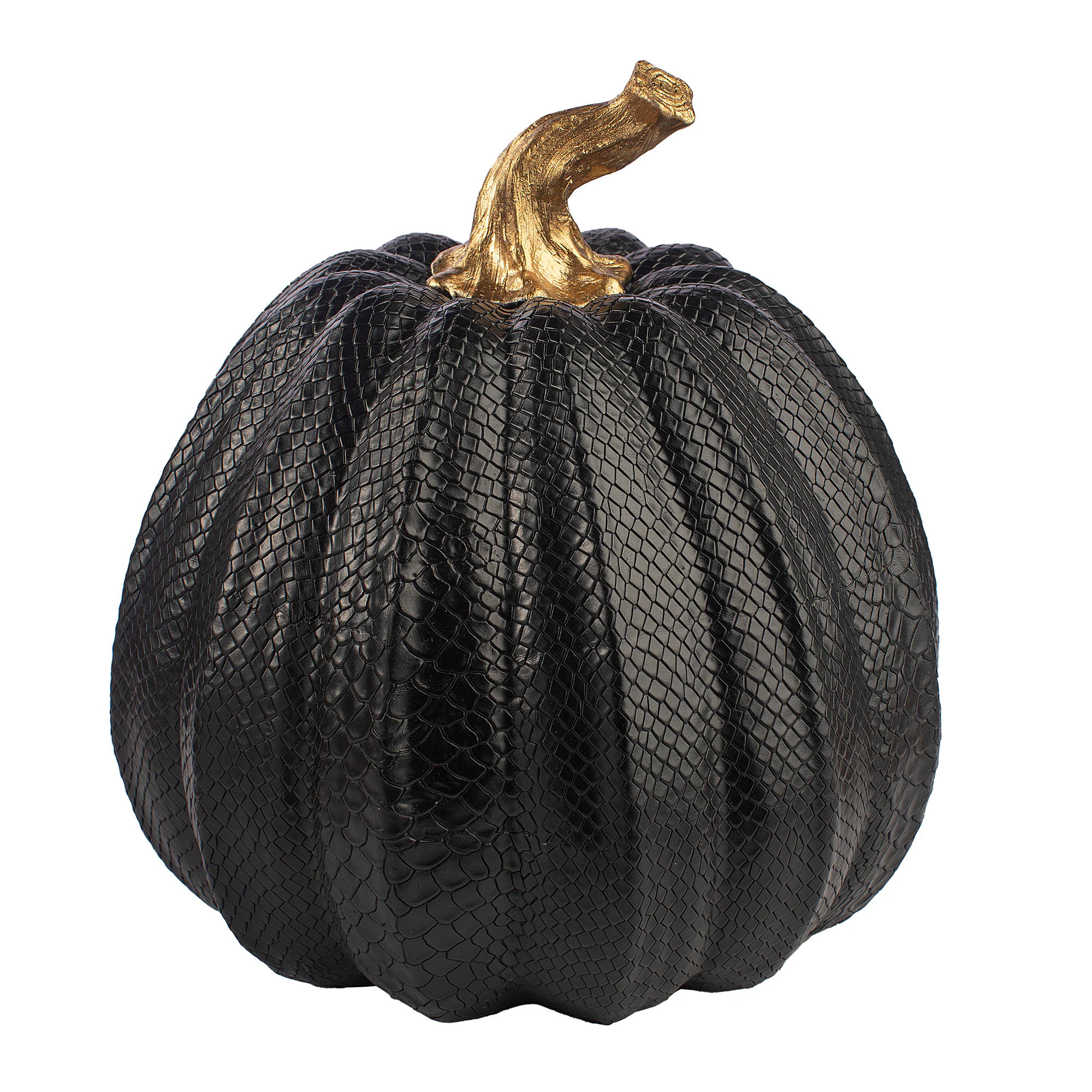 Haunted Living 10-in Black Snakeskin Pumpkin Tabletop Sculpture | 88H5523A | Lowe's