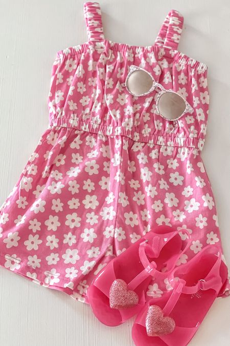 Toddler girls spring break outfit. This pink Daisy print has since sold out in all sizes, but I linked a dress and tee in the same print as well as romper in the same exact style!

#LTKkids #LTKSeasonal #LTKsalealert