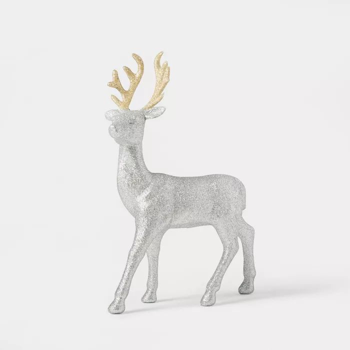 Glitter Deer Decorative Figurine Silver - Wondershop™ | Target