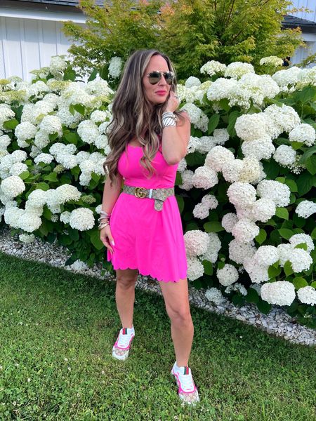 Tennis dress from Amazon 👌 the best part is the shorts are separate.  Two pieces at a great price.  I accessorized it and linked all my pieces.  Easy summer look 

#LTKStyleTip #LTKActive #LTKShoeCrush