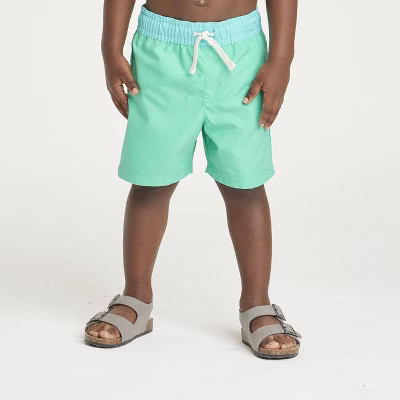 Toddler Boys' Solid Swim Shorts - Cat & Jack™ Turquoise Blue | Target