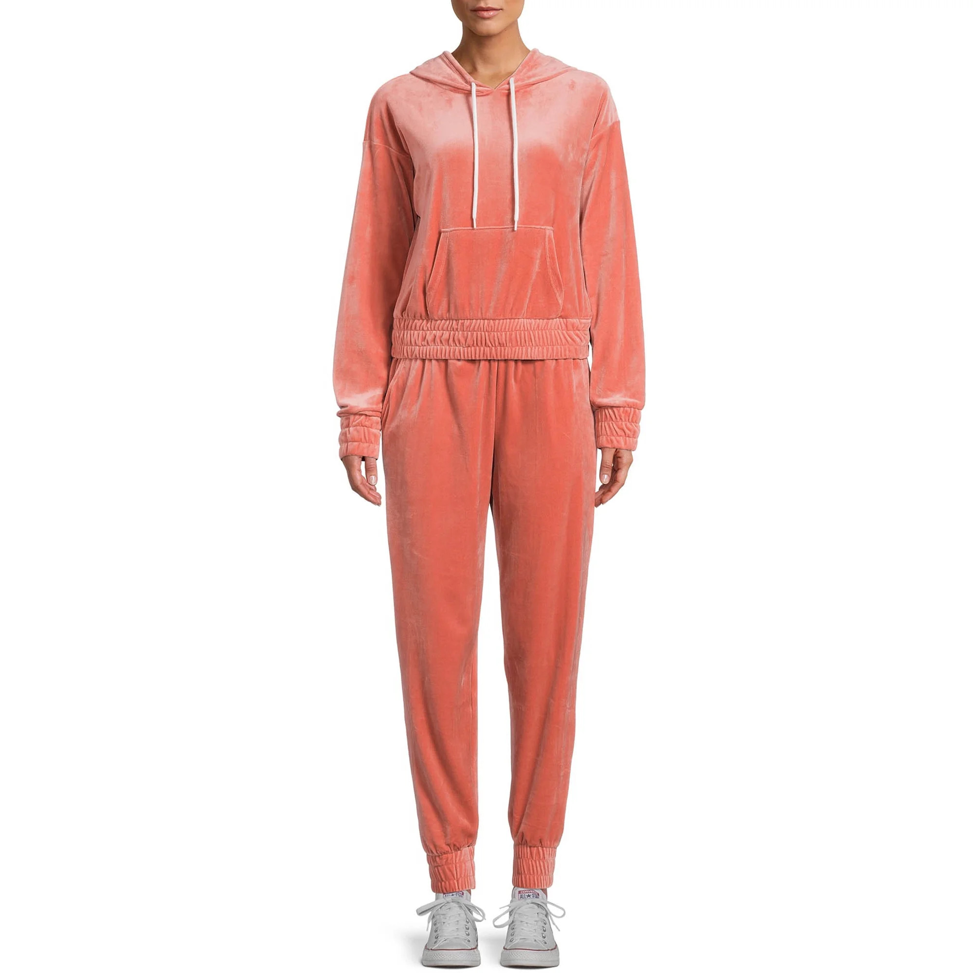 No Boundaries Juniors Velour Hoodie and Jogger Pants Set, 2-Piece, Sizes XS-XXXL | Walmart (US)