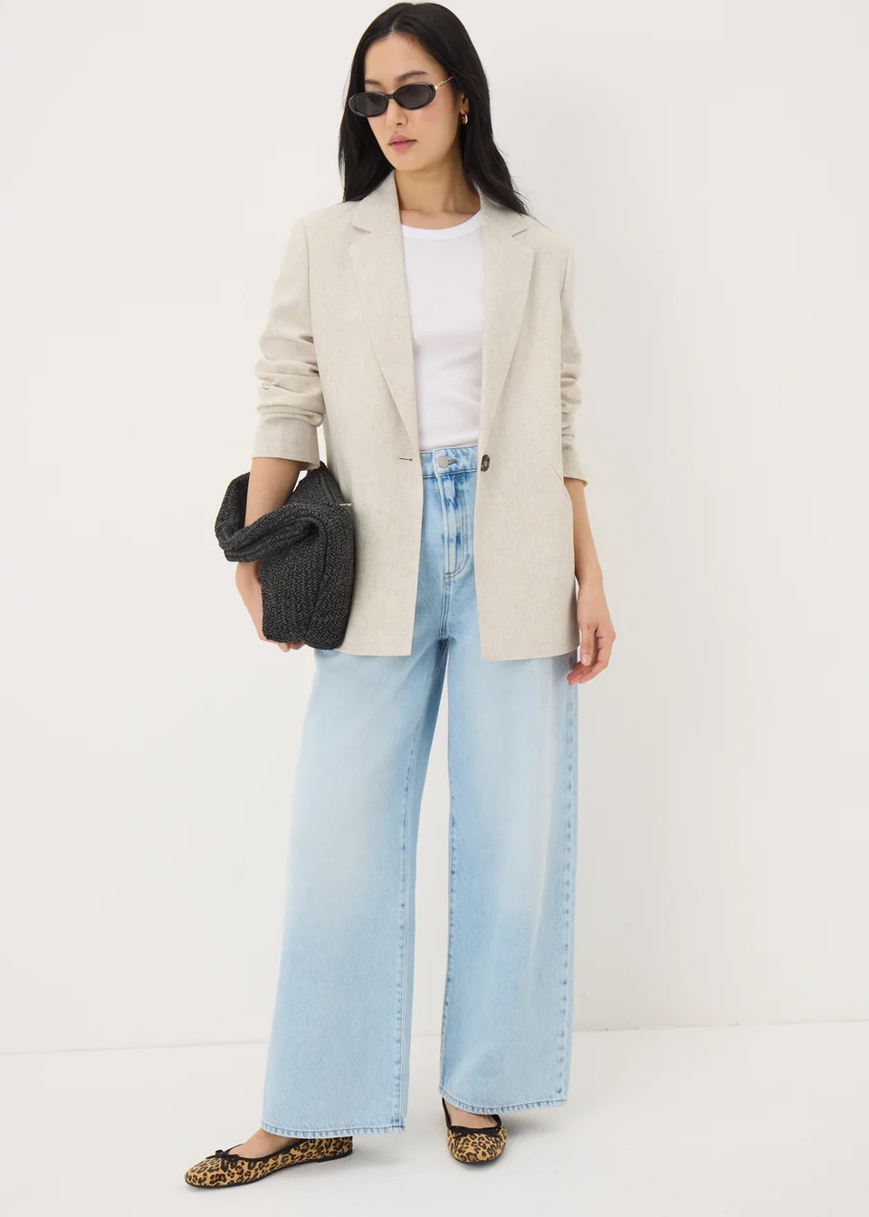 Neutral Linen Blend Blazer | Matalan (UK)