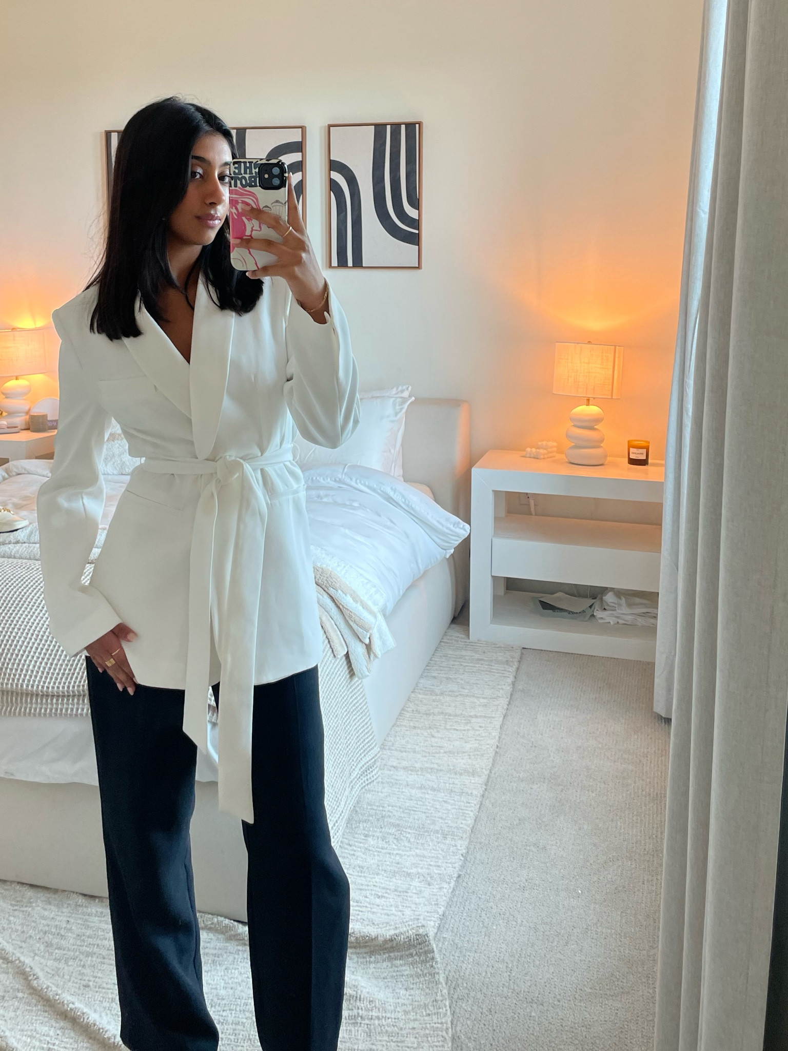 Loved this work fit! White tailored belted blazer with black trousers and boots🤍

#LTKworkwear #LTKFind #LTKstyletip