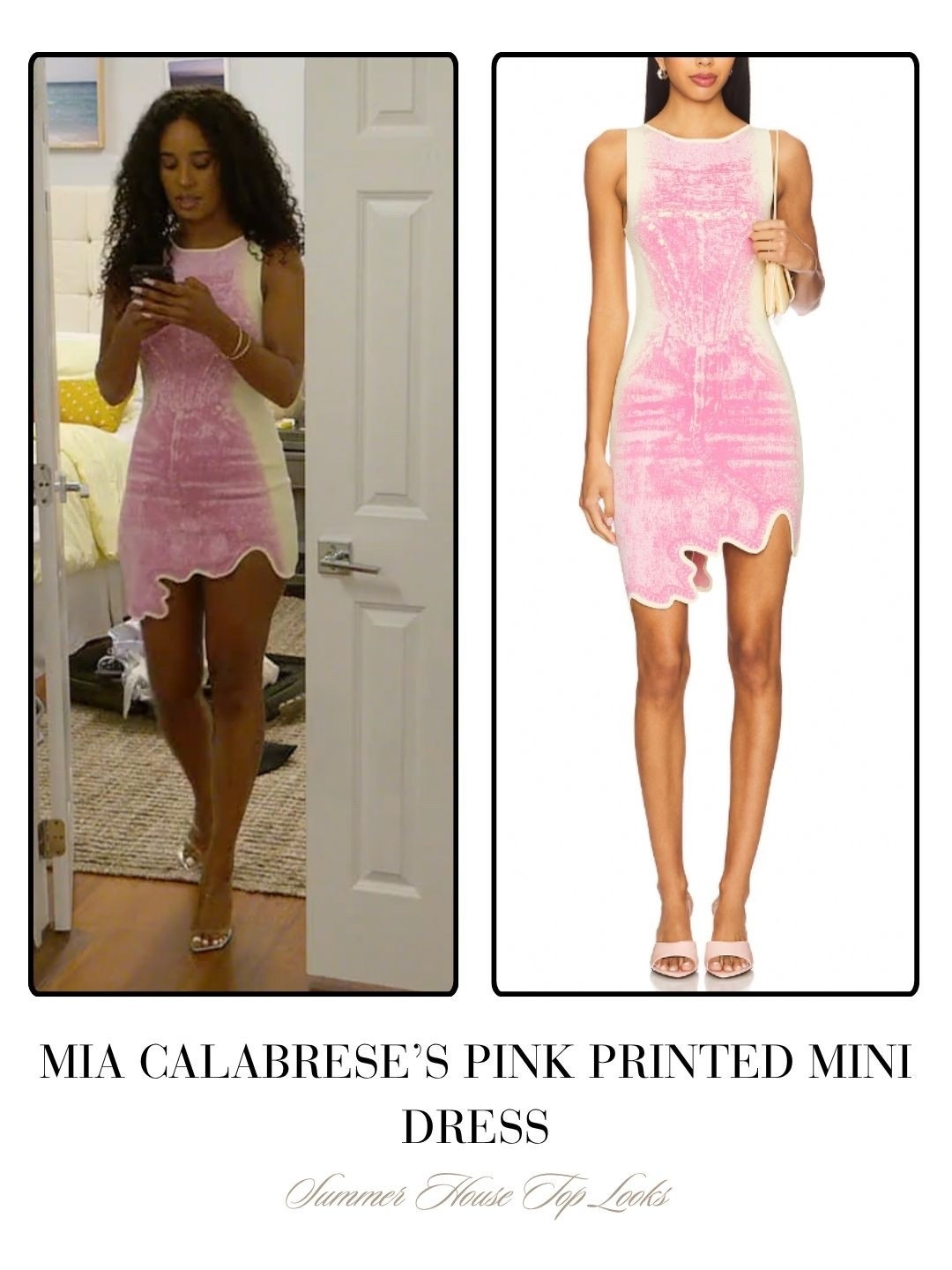 Mia Calabrese’s Pink Printed Mini Dress