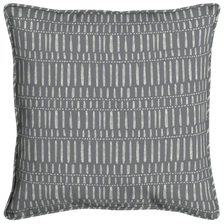 Better Homes & Gardens 20" x 20" Modern Gray Dashed Lines Outdoor Polyester Throw Pillow | Walmart (US)