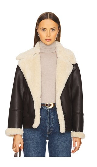 Aubrey Sherpa Jacket in Romeo | Revolve Clothing (Global)