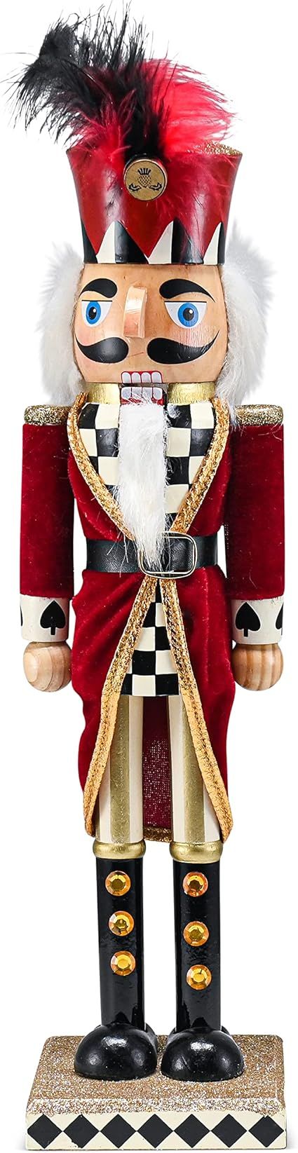 Amazon.com: Ornativity Christmas Checkered General Nutcracker – Black, White and Red Wooden Nut... | Amazon (US)