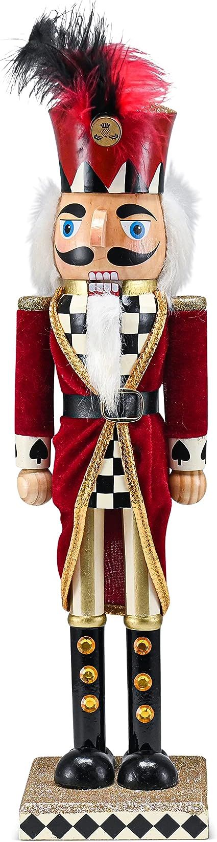 Amazon.com: Ornativity Christmas Checkered General Nutcracker – Black, White and Red Wooden Nut... | Amazon (US)