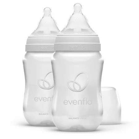 Evenflo Balance Wide Baby Bottles, Platinum White Color 9oz 2 Count | Walmart (US)
