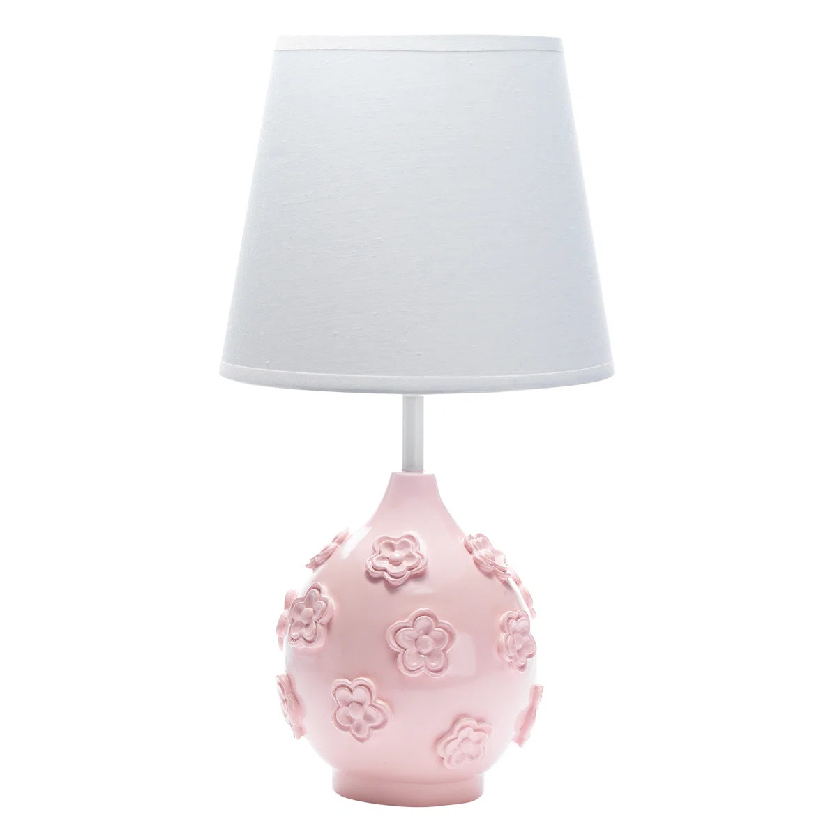 Signature Botanical Baby Pink Floral Nursery Lamp with Shade & Bulb | Wayfair North America