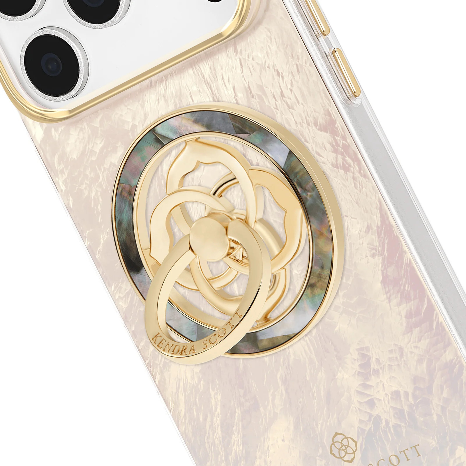 Kendra Scott Medallion MagSafe Ring Stand Black Mother of Pearl | Case-Mate
