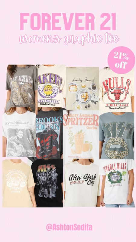 Graphic tees for women from Forever 21!!! 

#LTKActive #LTKstyletip #LTKsalealert