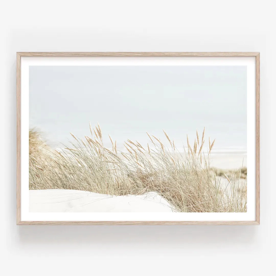 Coastal Dunes Framed Photography Print - Minimalist Beach Grass Wall Art | Etsy (US)