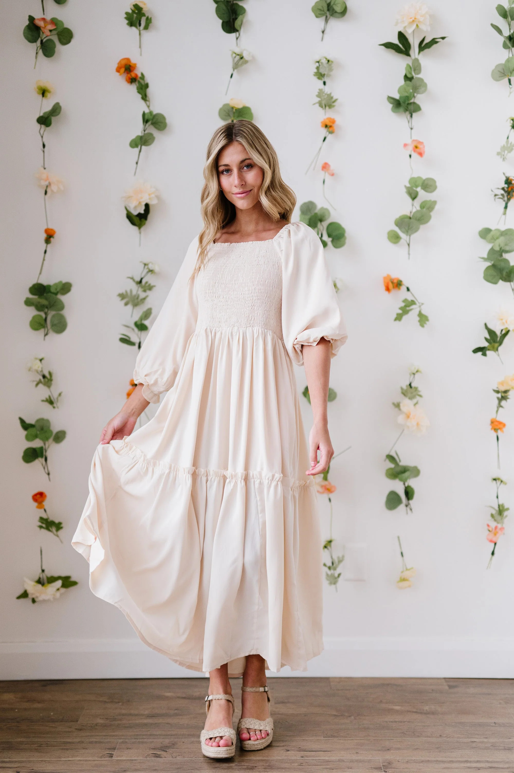 Margaret Dress in Cream | FEHRNVI