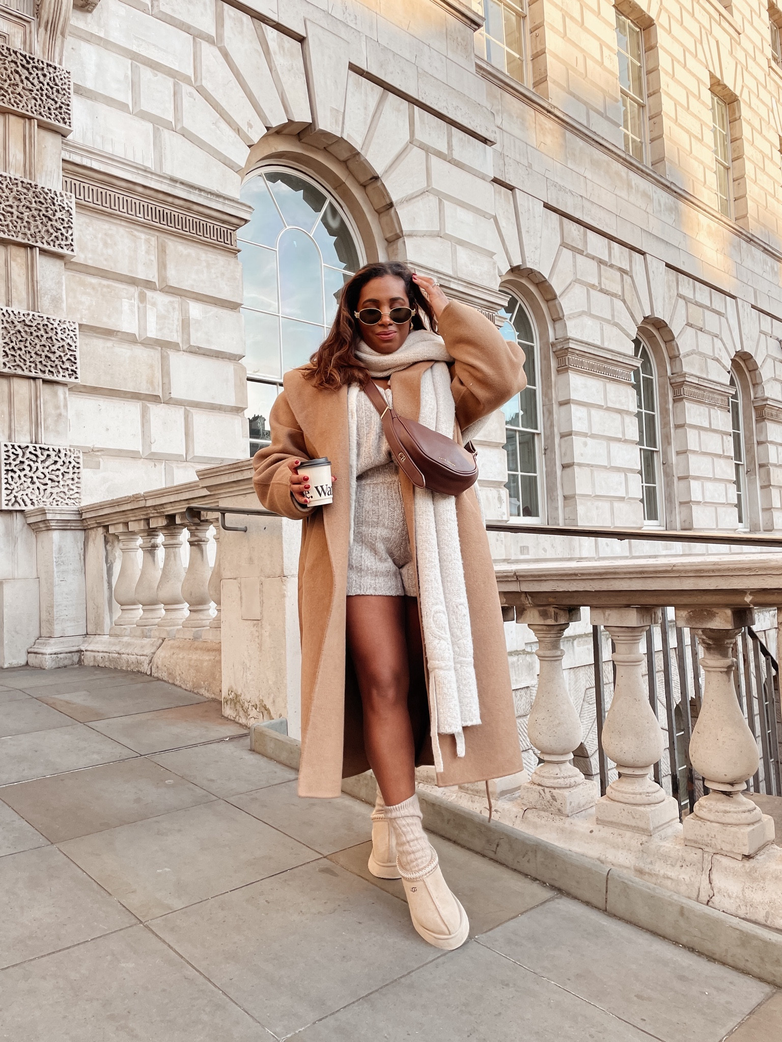 Co ord is old Zara
Bag is linked
Socks linked
Uggs linked 
Scarf is L.A Space
Sunglasses linked
Coat linked 

#LTKstyletip #LTKshoecrush #LTKmidsize