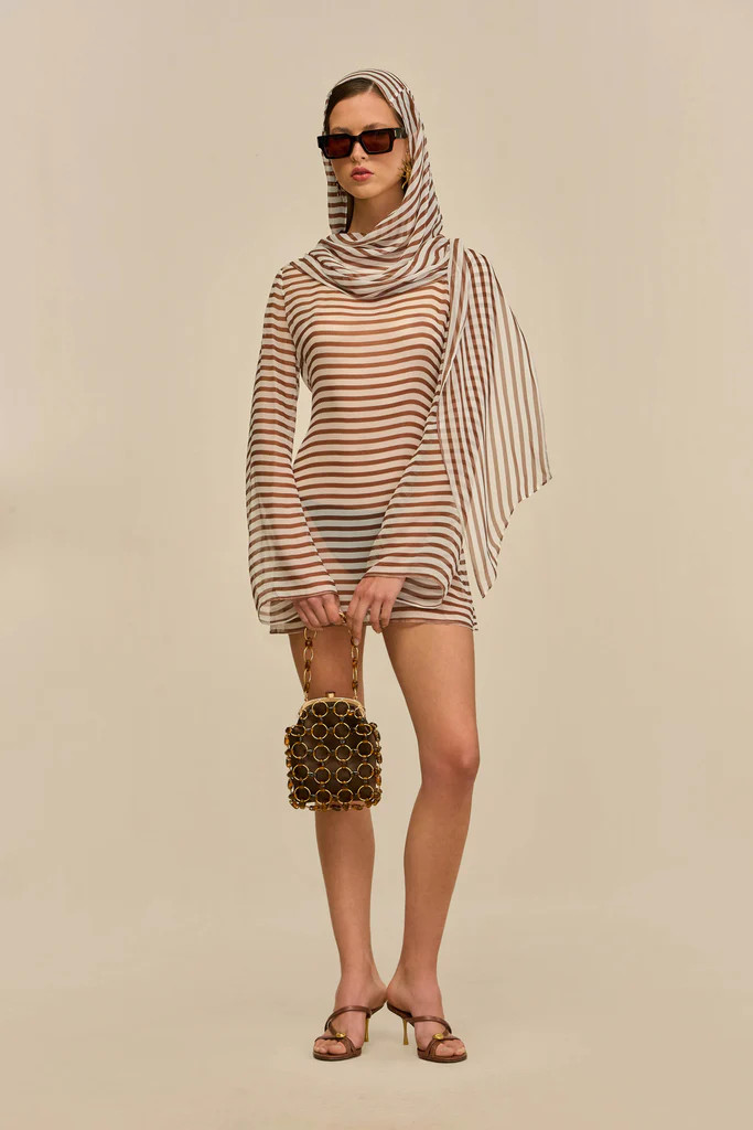 BEAUX DRESS - SMALL SADDLE STRIPE | Cult Gaia - US