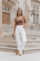 Back To Business White Linen Trousers | Magnolia Boutique