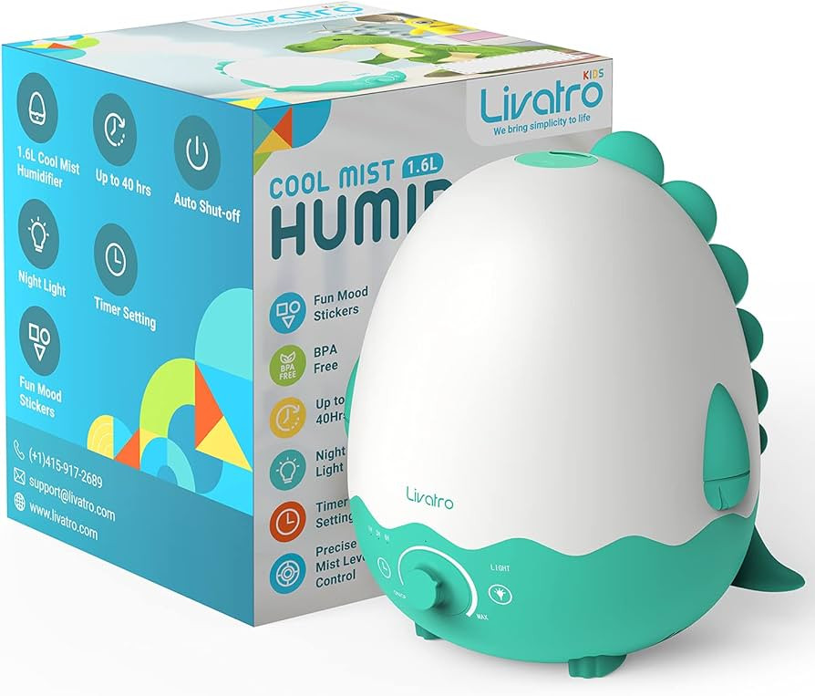 Livatro Kids BPA FREE Humidifier with Diffuser, Ultrasonic Quiet Air Humidifiers for Baby Kids Be... | Amazon (US)
