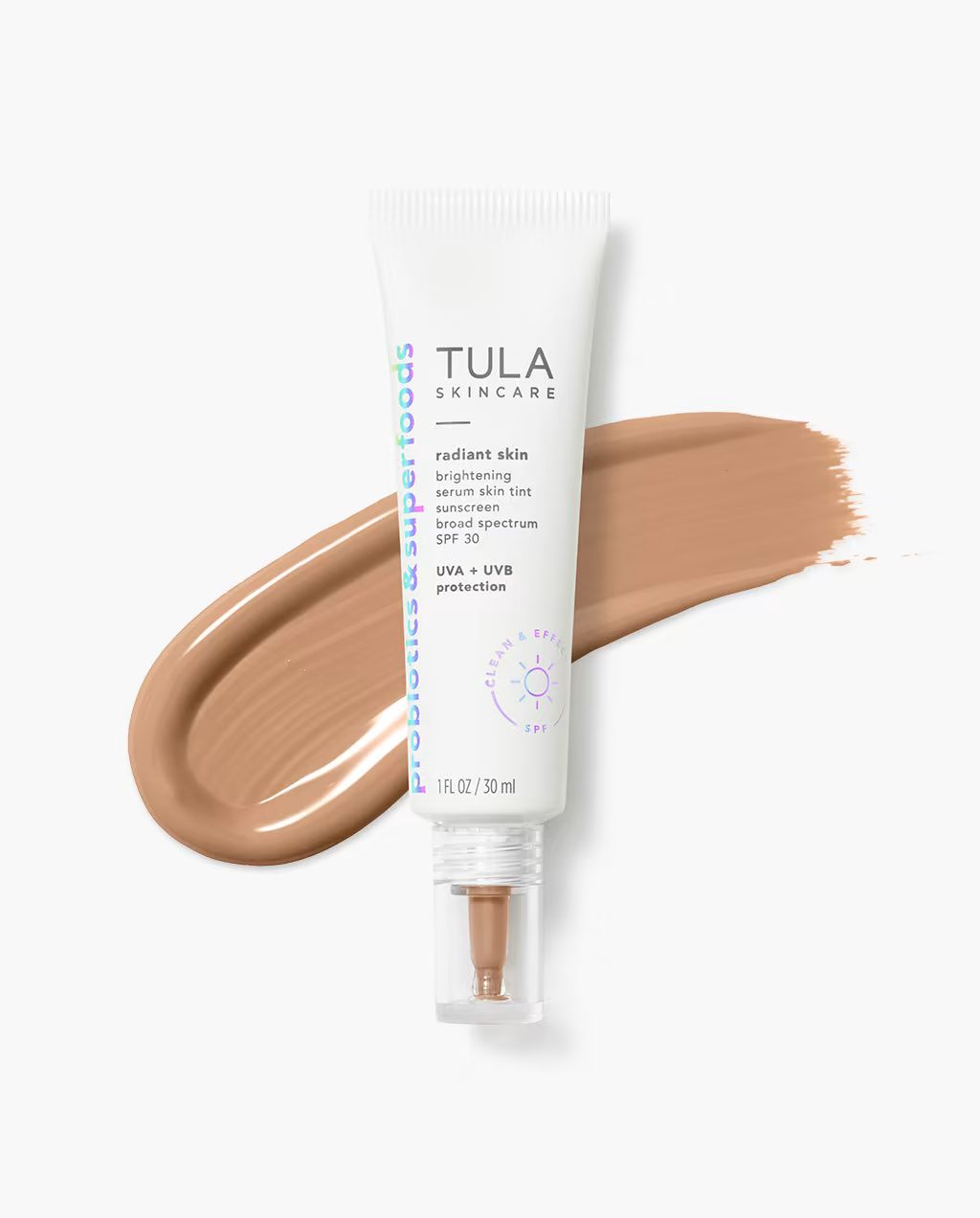 brightening serum skin tint sunscreen broad spectrum SPF 30 | Tula Skincare