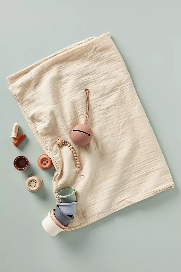 Mushie Newborn Swaddle Gift Set By Mushie in Beige | Anthropologie (US)