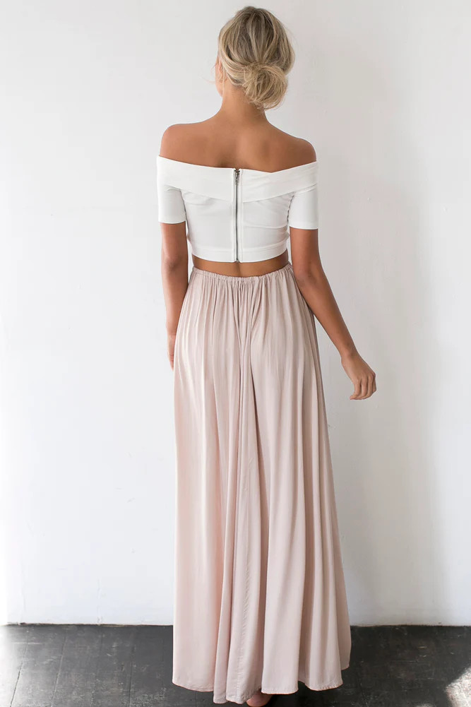 Against The Tides Maxi Skirt Beige | Hello Molly (US)