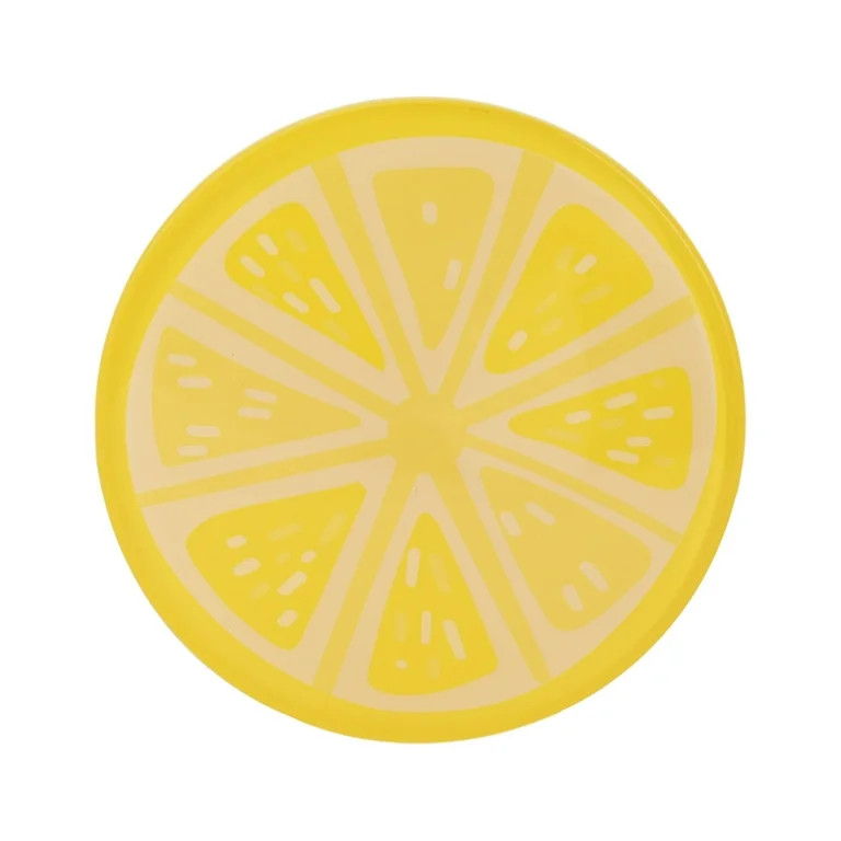 Mainstays 4-Inch Round Acrylic Coaster, Lemon | Walmart (US)