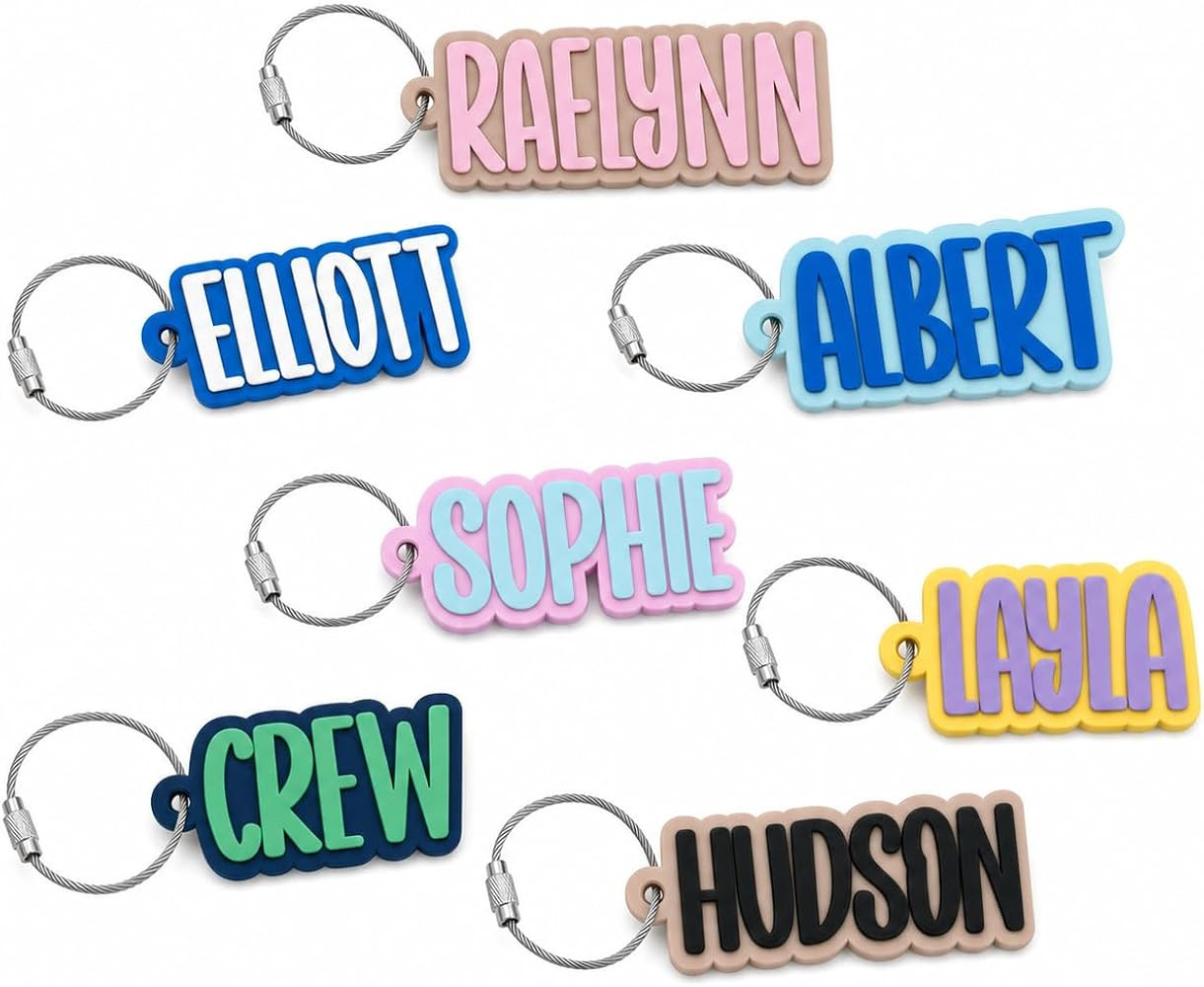 Personalized Backpack Name Tags, Kids Custom Backpack Keychains, Name Tags, Diaper Bag Tags, Lunc... | Amazon (US)