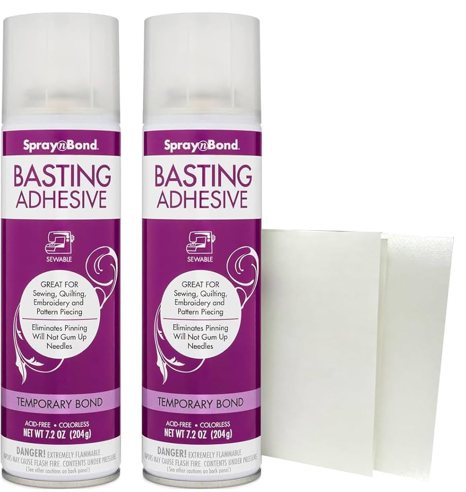 SpraynBond Quilt Basting Adhesive Spray Bundle,14.4oz Repositionable Adhesive Spray and HeatnBond... | Amazon (US)