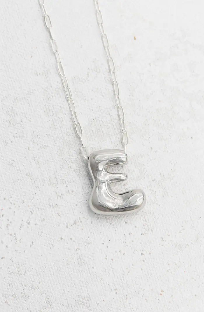 Small Paperclip Necklace with Silver Letter Charm | Nordstrom