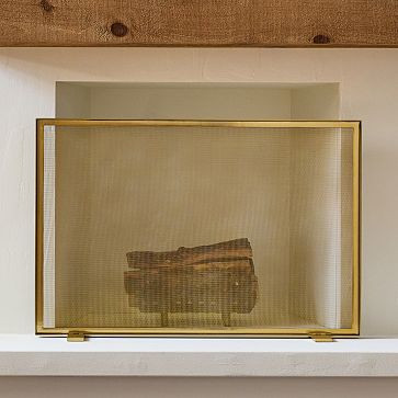 Thin Metal Fireplace Screen | West Elm (US)