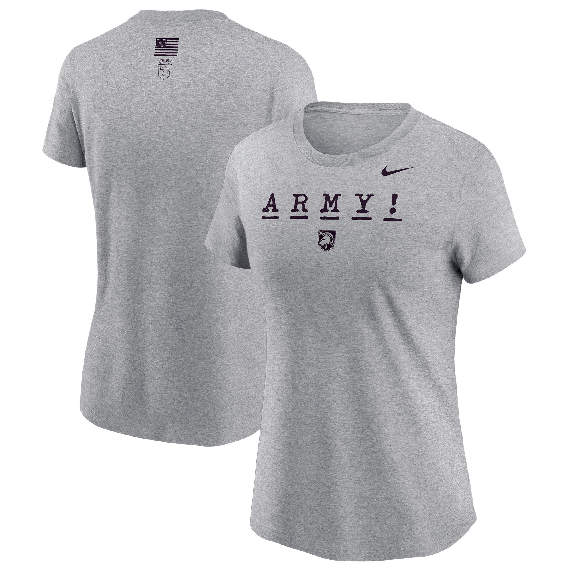 Women's Nike Gray Army Black Knights 2024 Rivalry Collection Army! T-Shirt | Fanatics