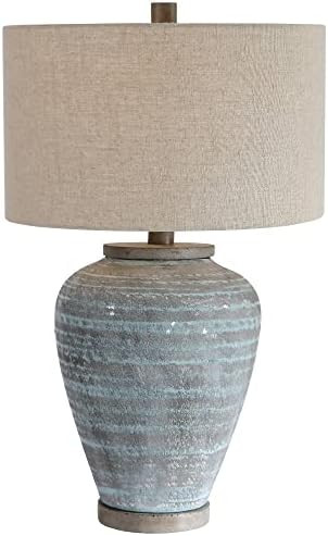 Pelia Blue and Gray Ceramic Table Lamp | Amazon (US)