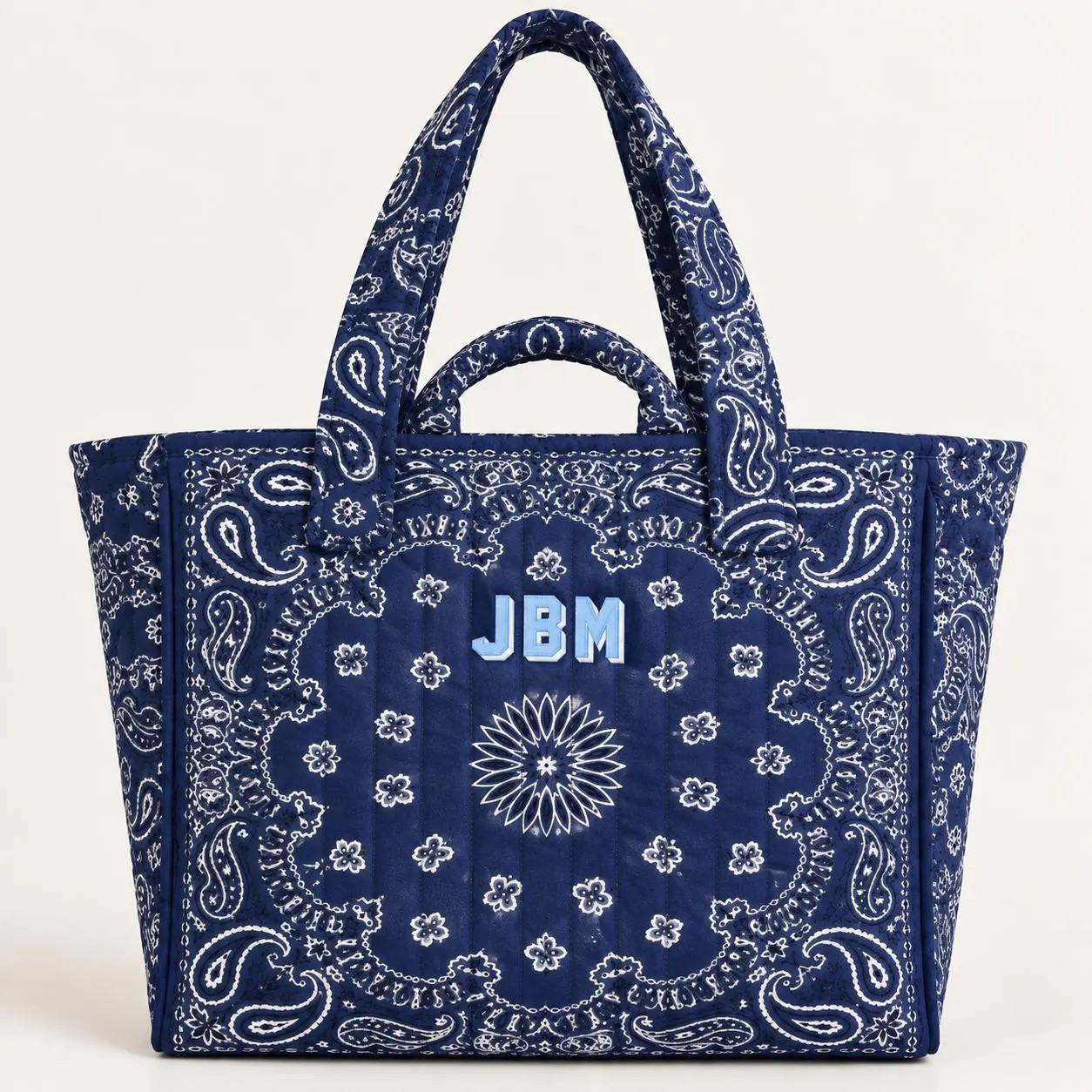 Personalized Bandana Tote Bag, Embroidered Monogram Weekender, Quilted Paisley Travel Tote, Custom Initial Overnight Bag, Gift for Her | Etsy (Global)
